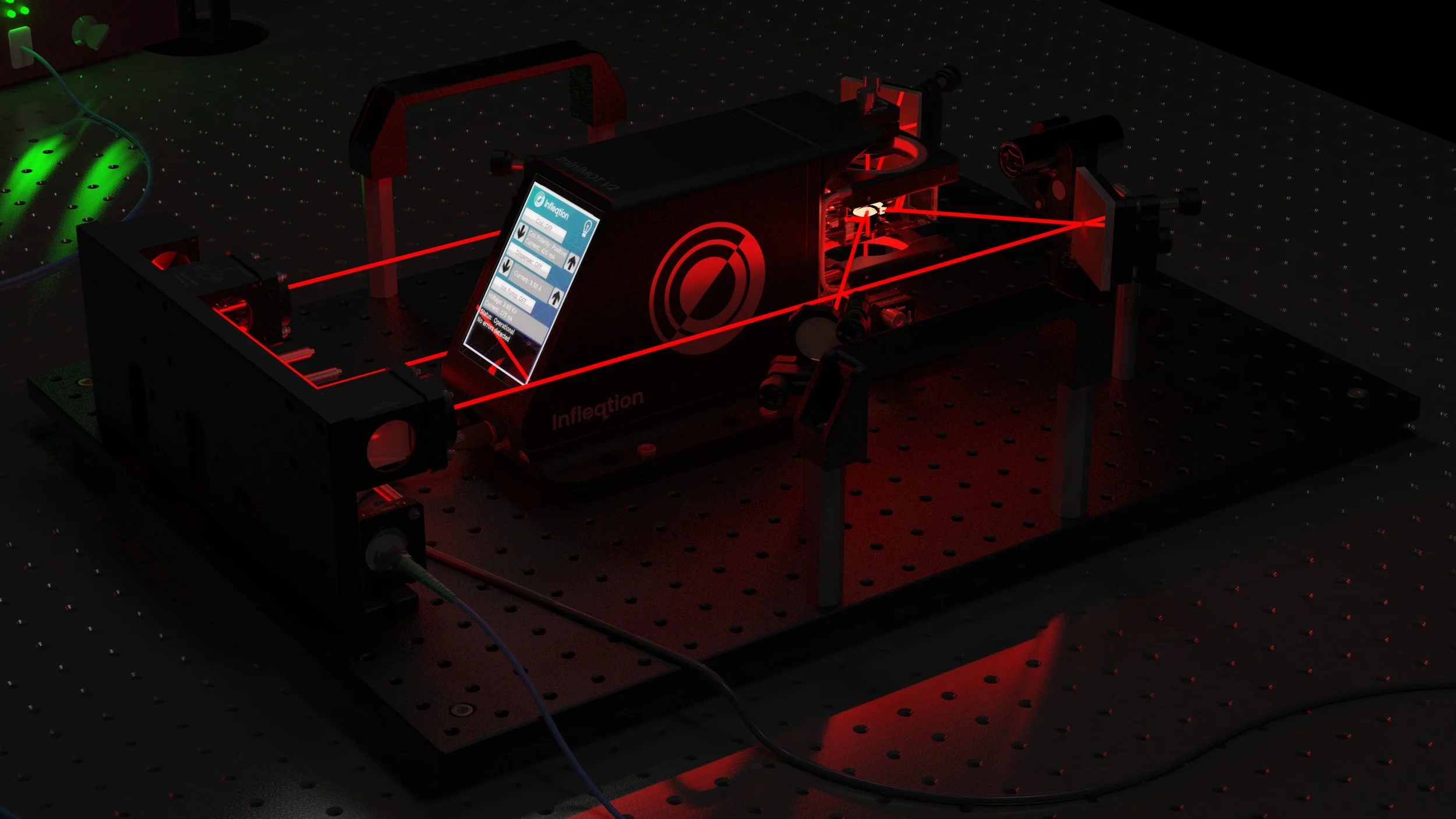 The miniMOT package includes the miniMOT, magnetic coils, and the optics needed for MOT creation