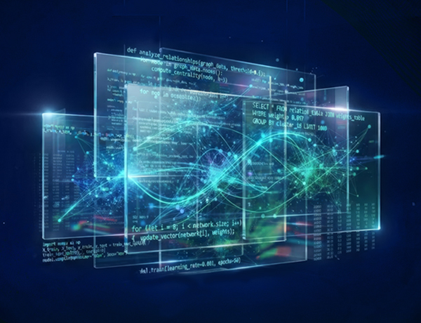 Charts and graphs are overlaid in a conceptual representation of data modeling.