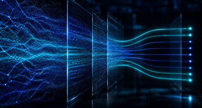 Visualization of data being synthesized by machine learning process