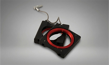 red magnetic coils are contained in a modular frame