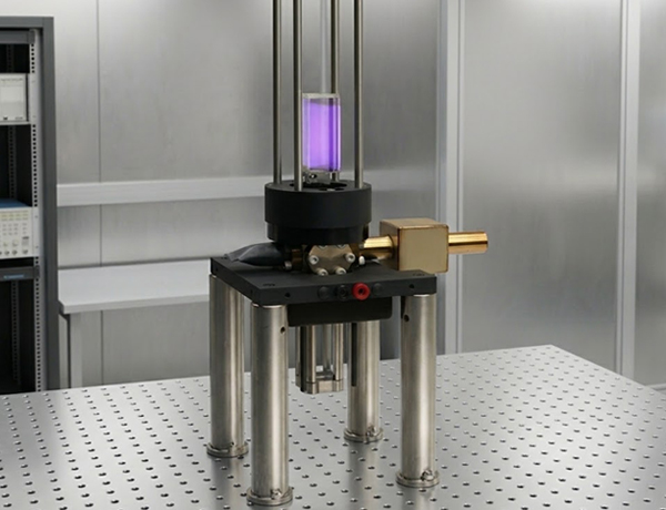 A doubleMOT system sits on an optical breadboard in a quantum physics laboratory