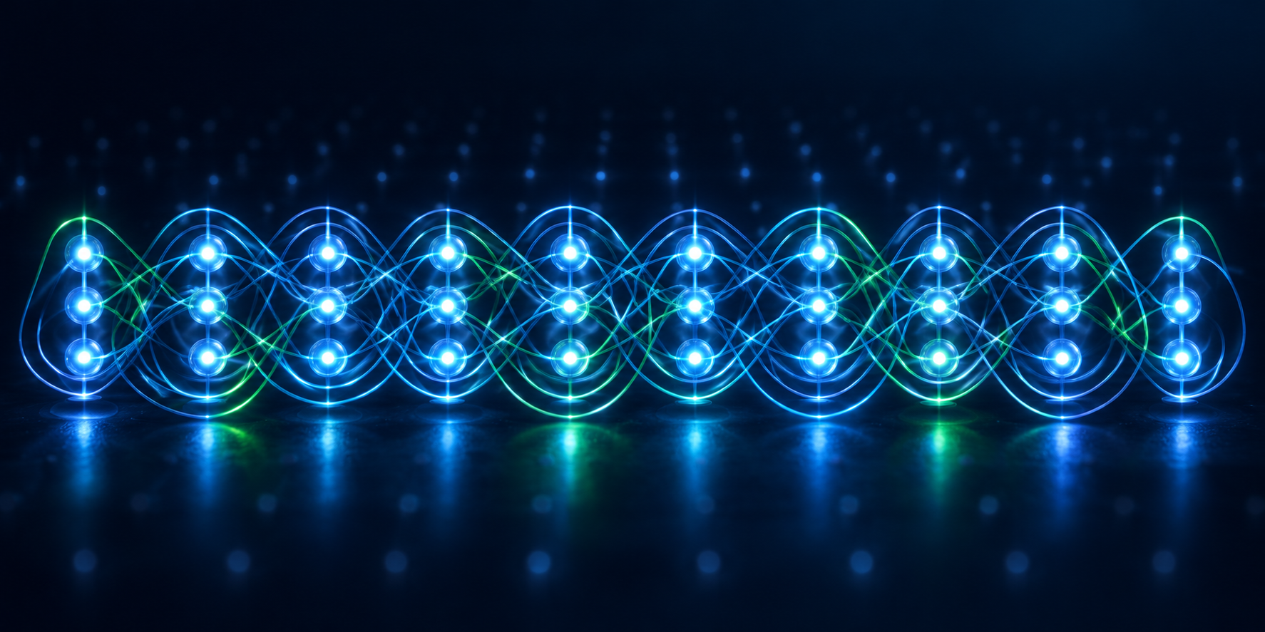 Visualization of qubits arranged in a grid array.