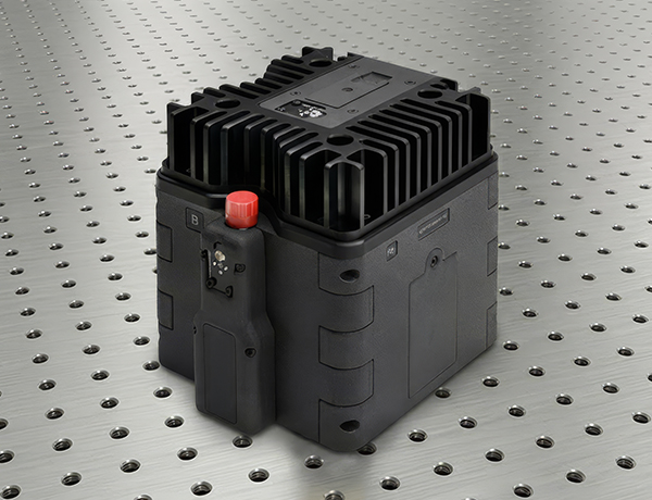 An Infleqtion picas device on an optical breadboard.